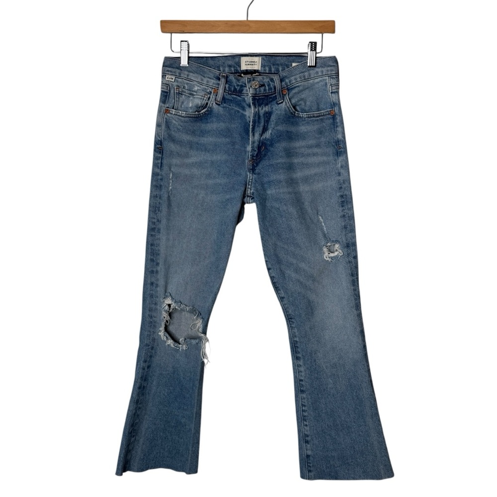 Citizens Of Humanity Emannuelle Mid Rise Crop Bootcut Distressed Jeans Womens 26